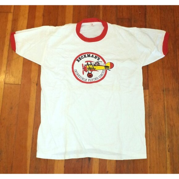 '80s BECKMANS INCREDIBLE FLYING CIRCUS SingleStitch TSHIRT Collegiate Pacific XL - Picture 1 of 5